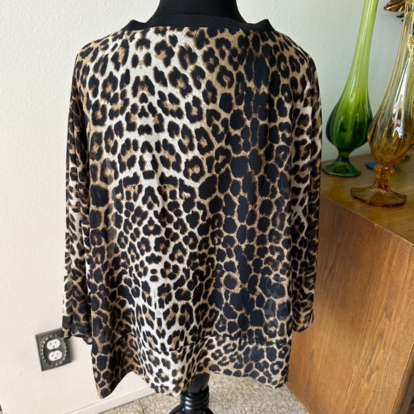 Cool Leopard print ZARA drop waist tie hem boxy top Size L - Picture 4 of 7